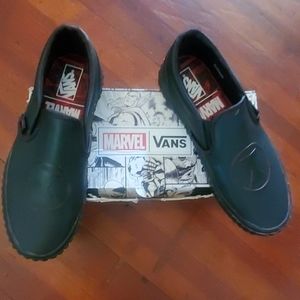 Van's x Marvel black Widow Classic slip ons